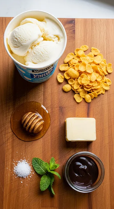 Krispie Ice Cream Dessert - cooking process