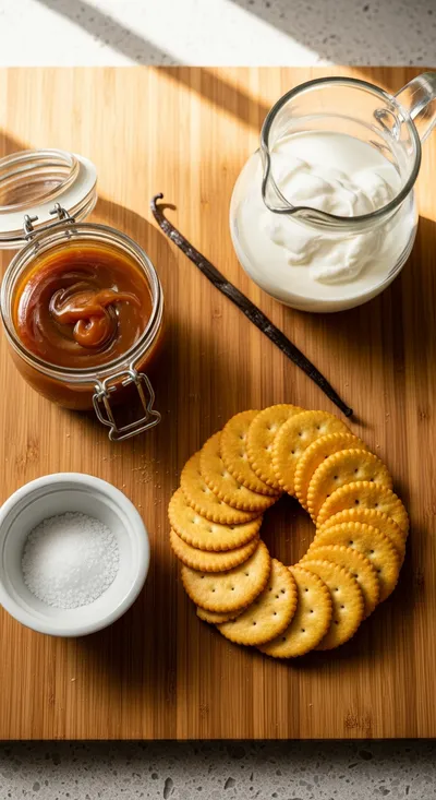 Ritz Cracker Salted Caramel Icebox Cake - cooking process