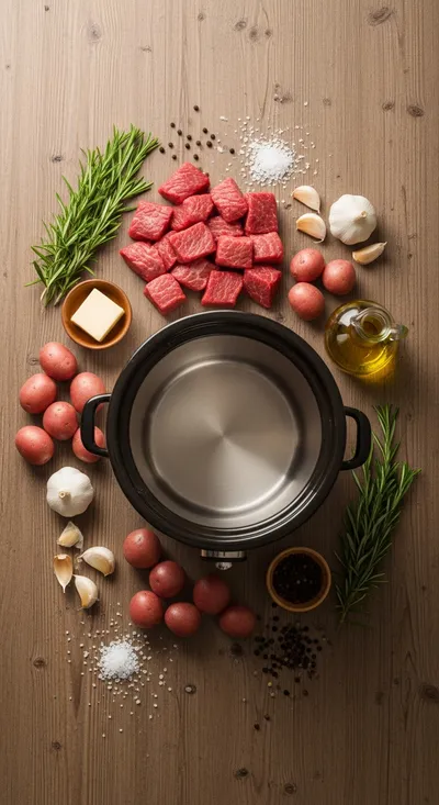 Slow Cooker Garlic Butter Beef Bites with Potatoes - cooking process